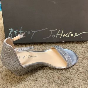 Betsey Johnson wedge rhinestone Debie sandals